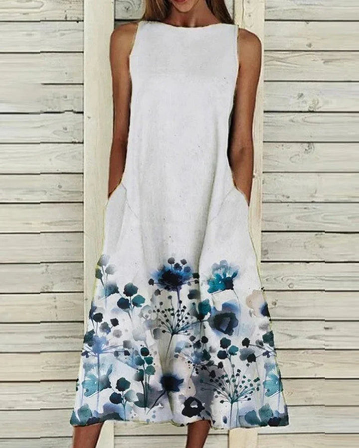 Zoey - Ladies summer midi dress with floral pattern