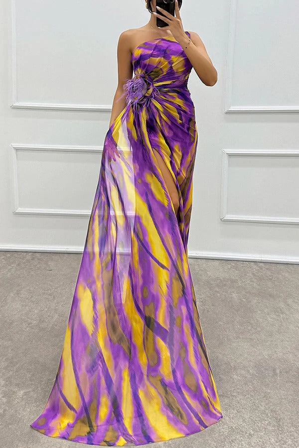Liora | Off-Shoulder Slit Maxi Dress