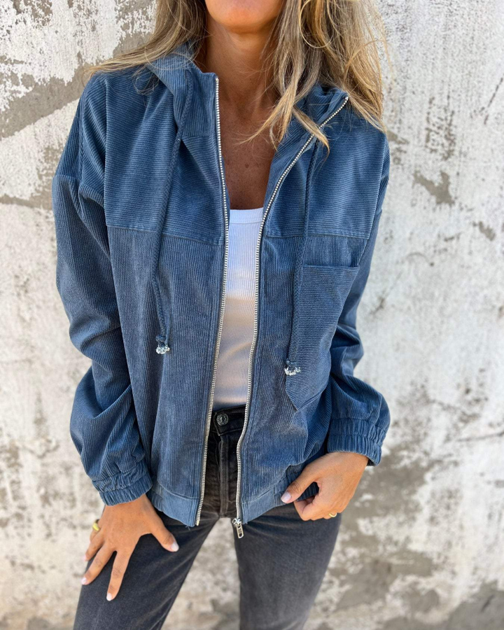 Ella | Corduroy Zip Hoodie Jacket