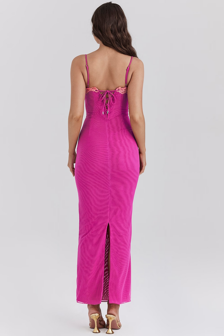 Fay | Lace Slit Maxi Dress