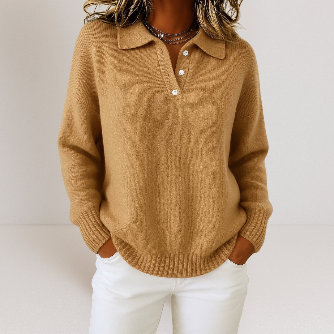 Olivia™ | Soft knitted jumper with collar