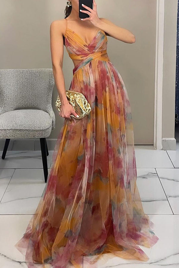 Marion - Stunning Maxi Dress For Wedding Guests With V Neckline For Women