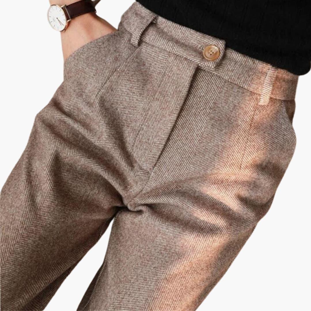 Slim-fit suit trousers for men