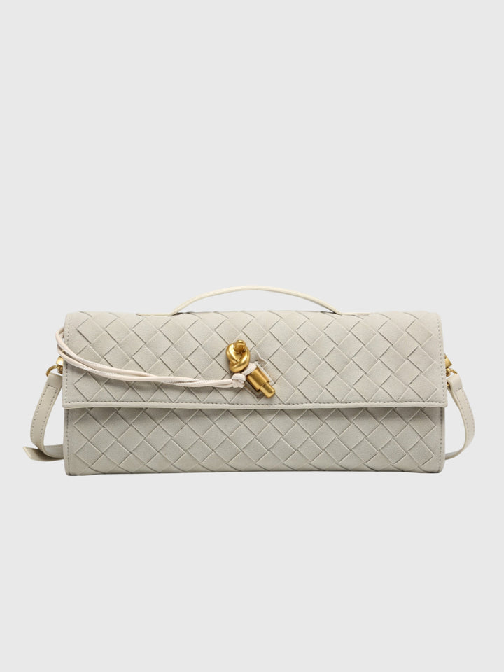 Cherry | Luxe Woven Suede Clutch