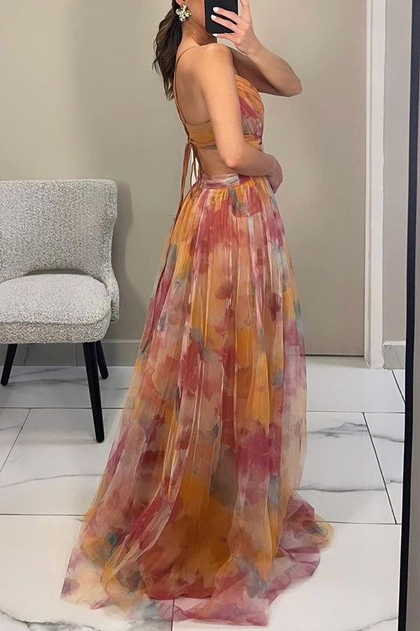 Marion - Stunning Maxi Dress For Wedding Guests With V Neckline For Women