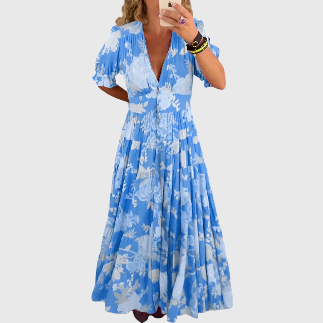 Penny - Floral print V-neck pocket dress