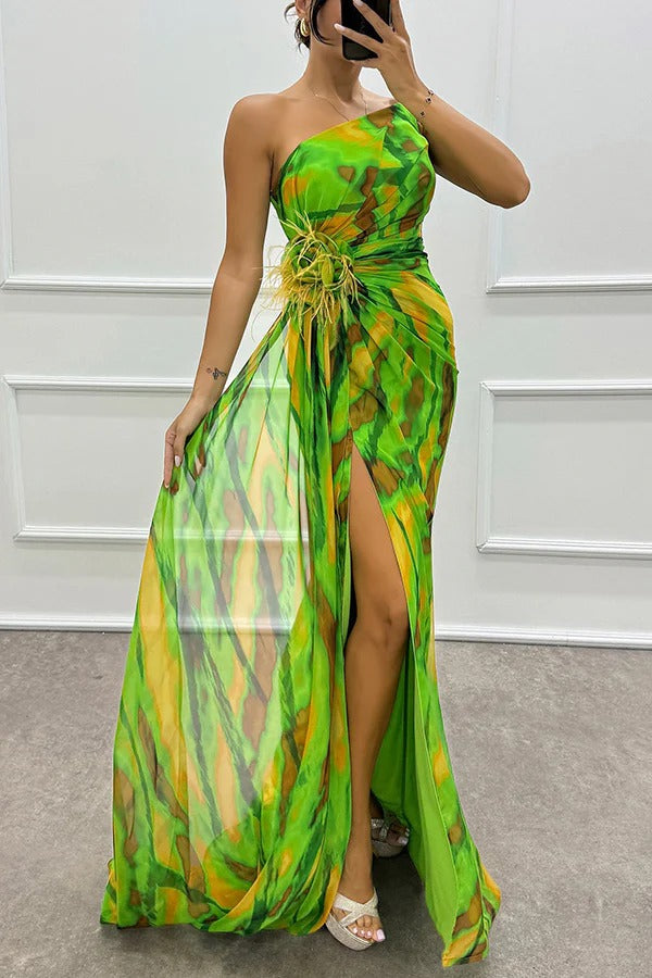 Liora | Off-Shoulder Slit Maxi Dress