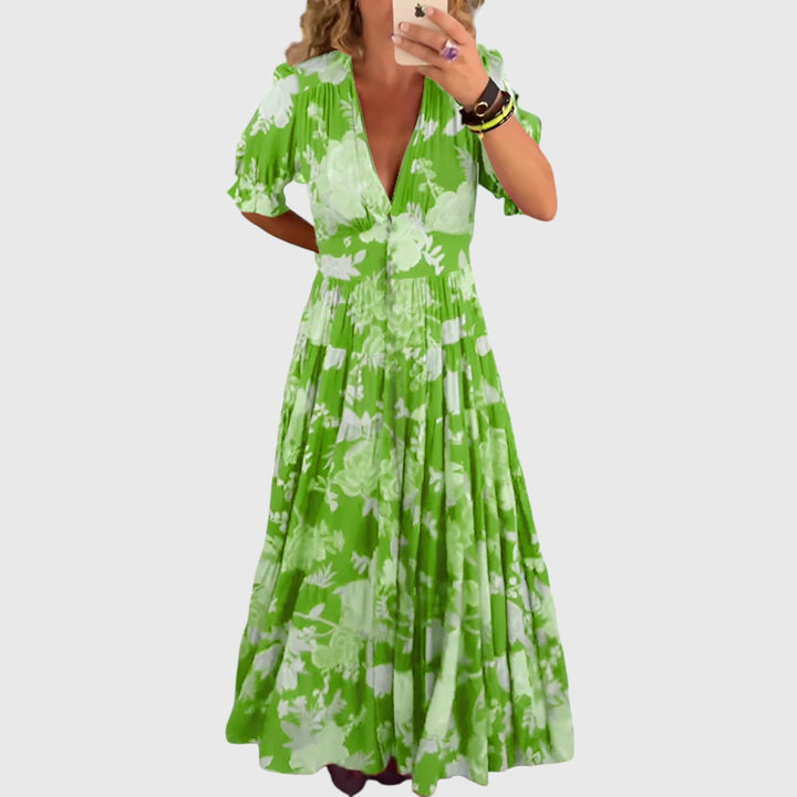 Penny - Floral print V-neck pocket dress