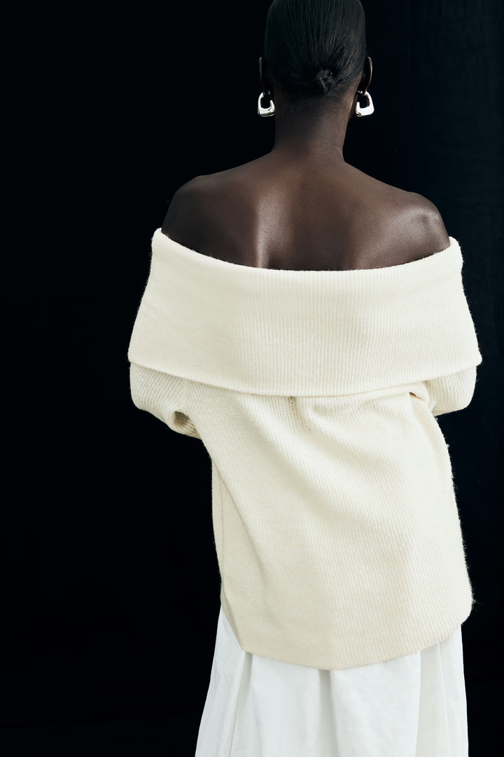 Joliana - Off-Shoulder Layered Knitted Top
