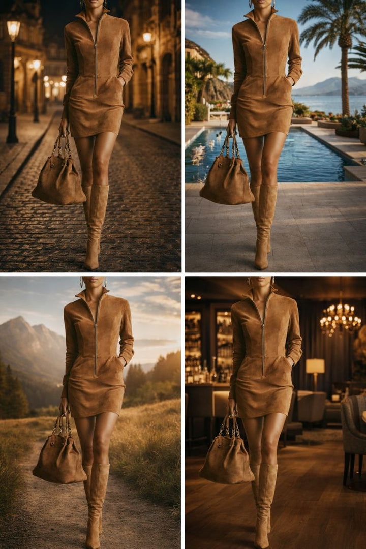 Millie™ Suede Zip Dress