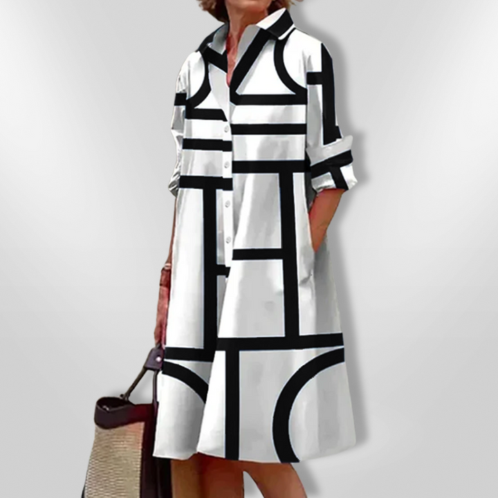 Helen | Geometric Midi Dress