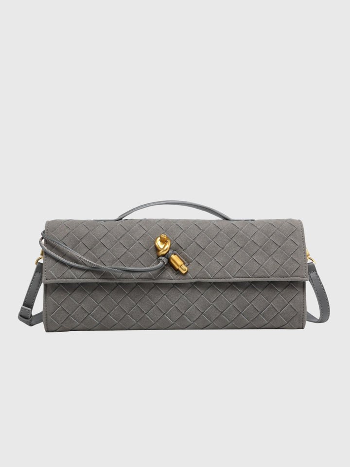 Cherry | Luxe Woven Suede Clutch