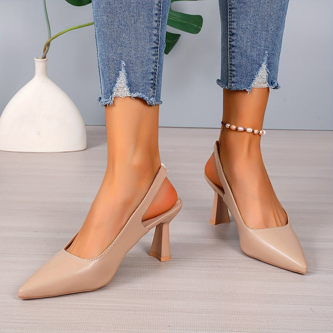 Nicola - Pointed Toe Slingback Stiletto Heels
