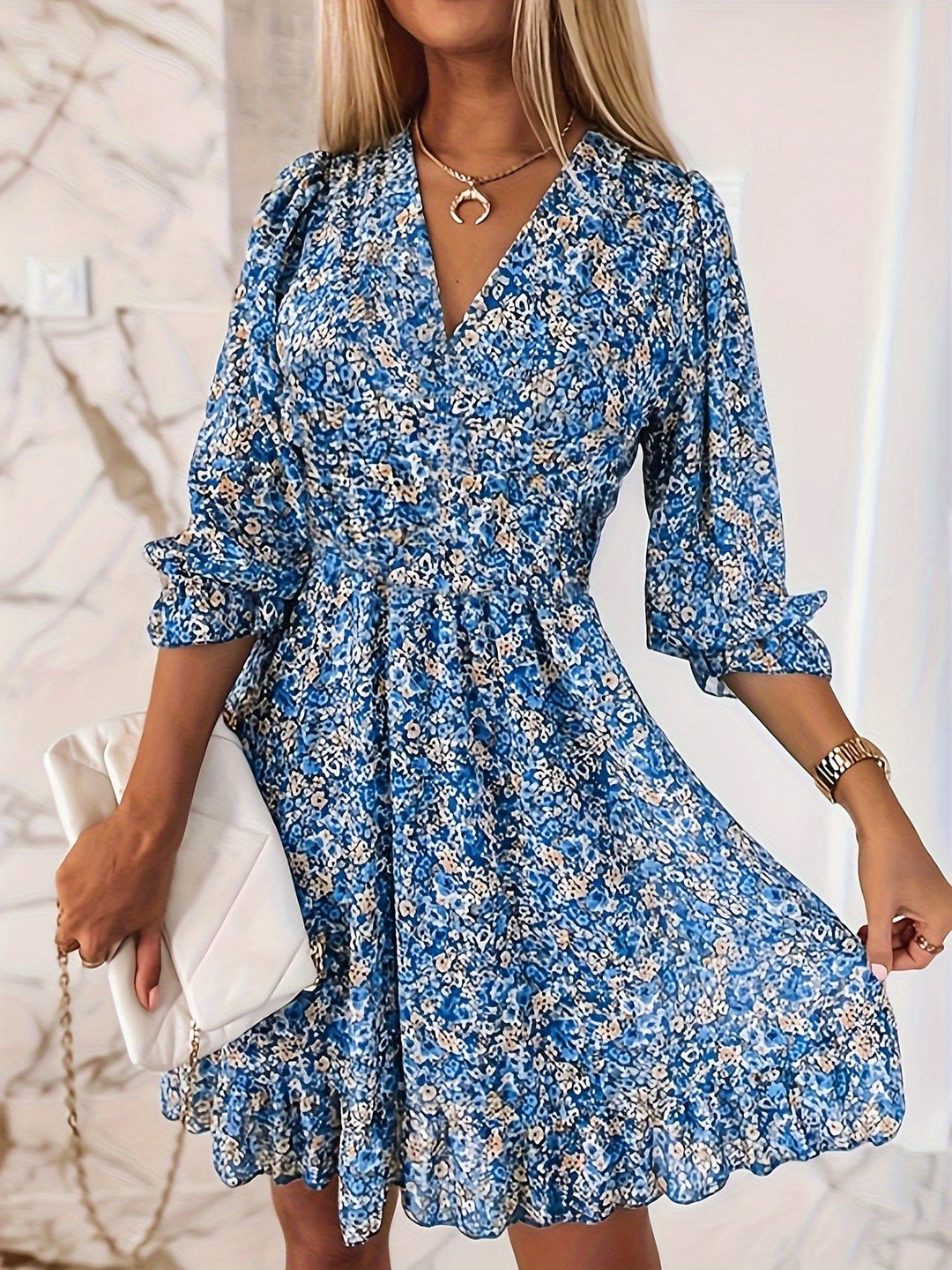 Evie | Floral Ruffle Mini Dress