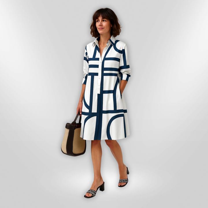 Helen | Geometric Midi Dress
