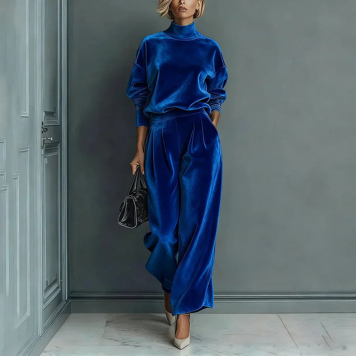 Women's leisure set: warm top & wide trousers, 2 pieces