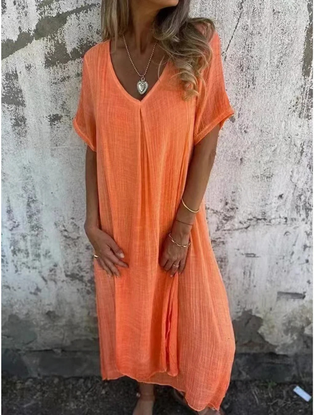 Lenny - Comfortable dress with V-neck