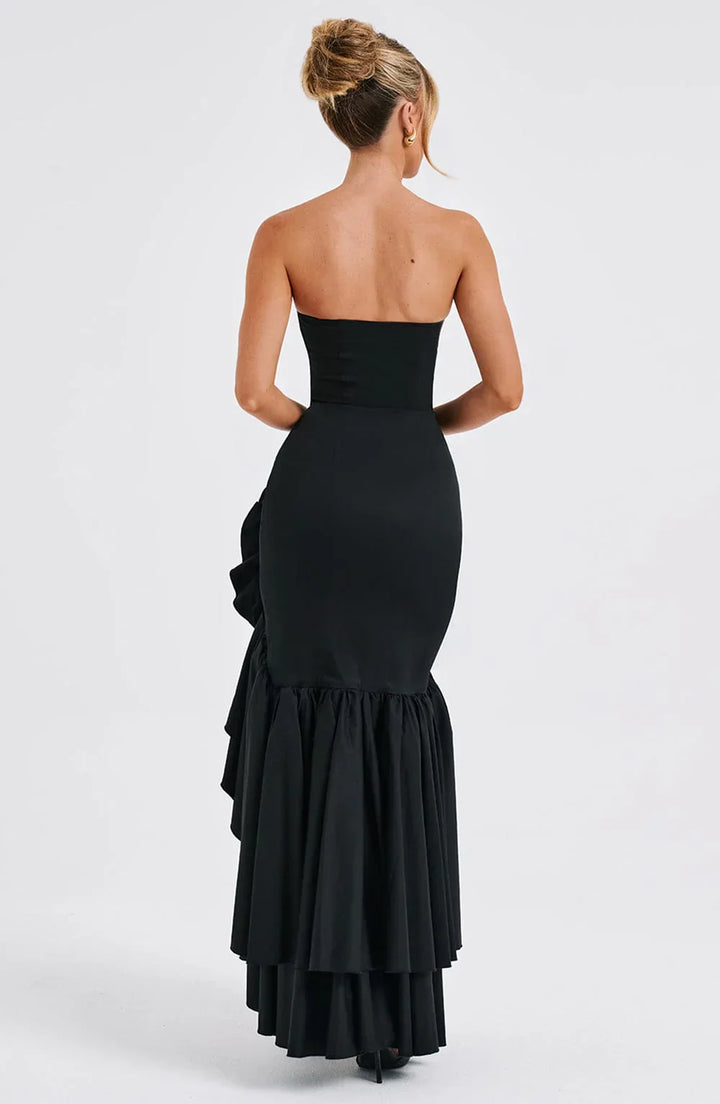 Riviera | Sleeveless Slit Ruffle Maxi Dress