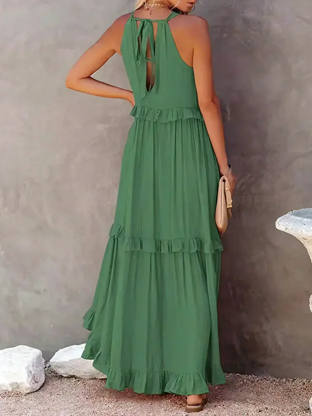 Lorena | Halterneck Dress With Ruffles and Pockets