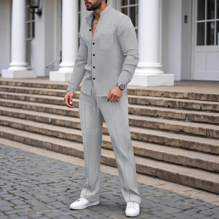 Men's 2-piece waffle set – comfortable to wear, breathable & versatile style