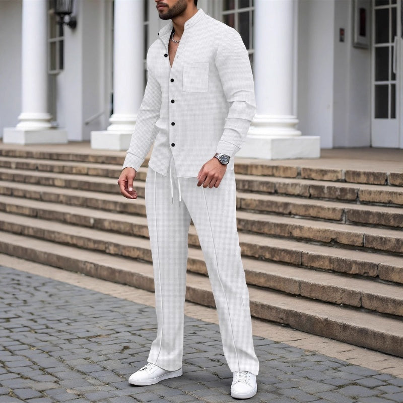 Men's 2-piece waffle set – comfortable to wear, breathable & versatile style