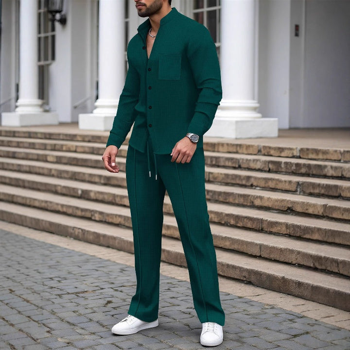Men's 2-piece waffle set – comfortable to wear, breathable & versatile style