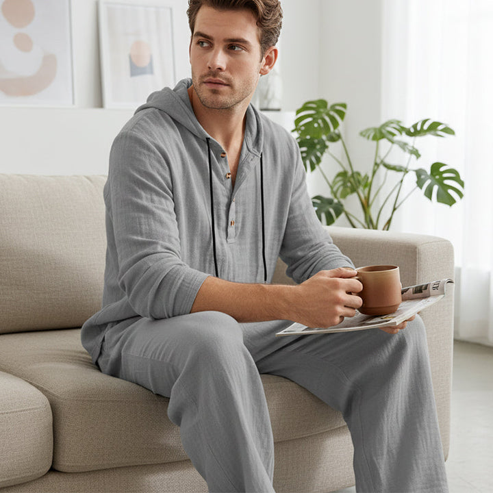 Men's Hooded Casual Loose Top & Trousers 2-Piece Set