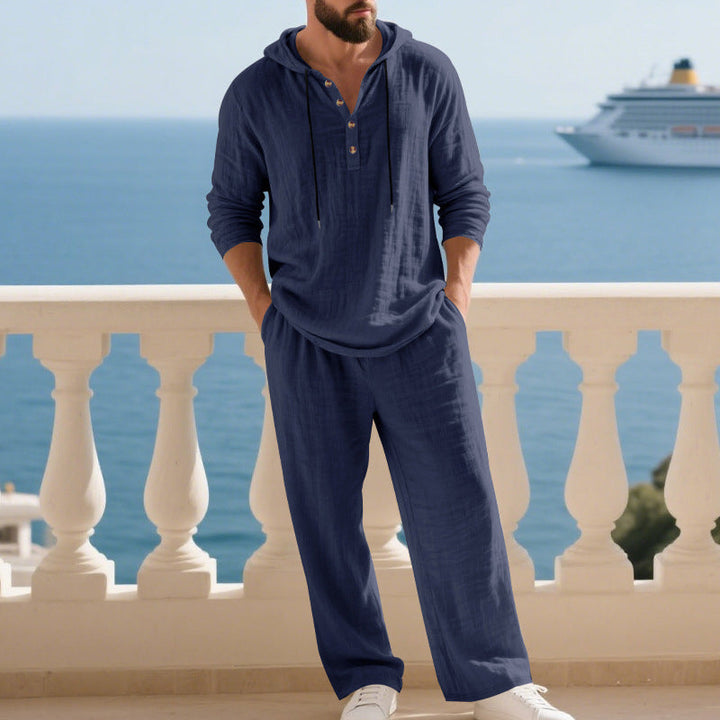 Men's Hooded Casual Loose Top & Trousers 2-Piece Set