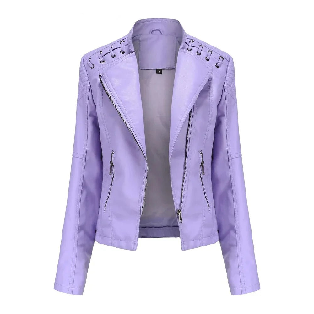 Washed lambskin jacket