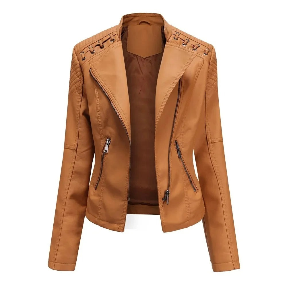 Washed lambskin jacket