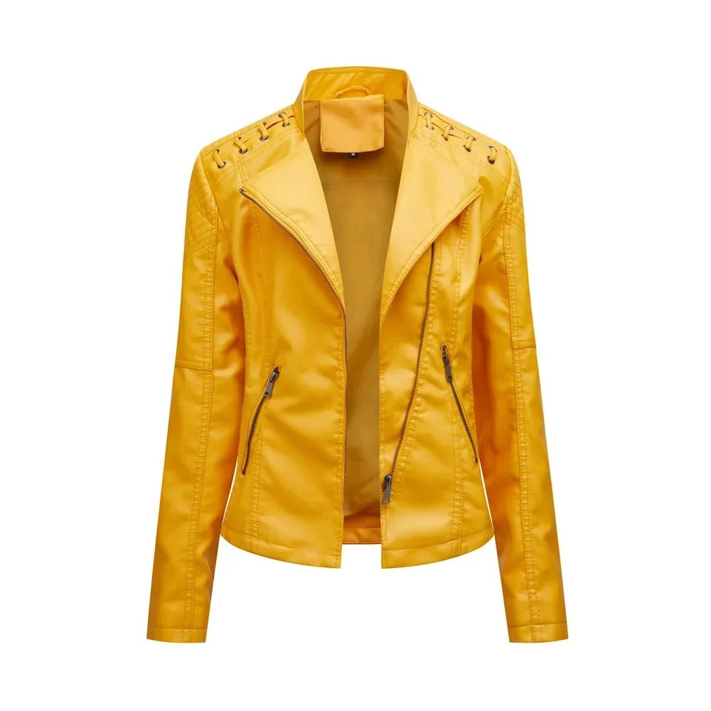 Washed lambskin jacket