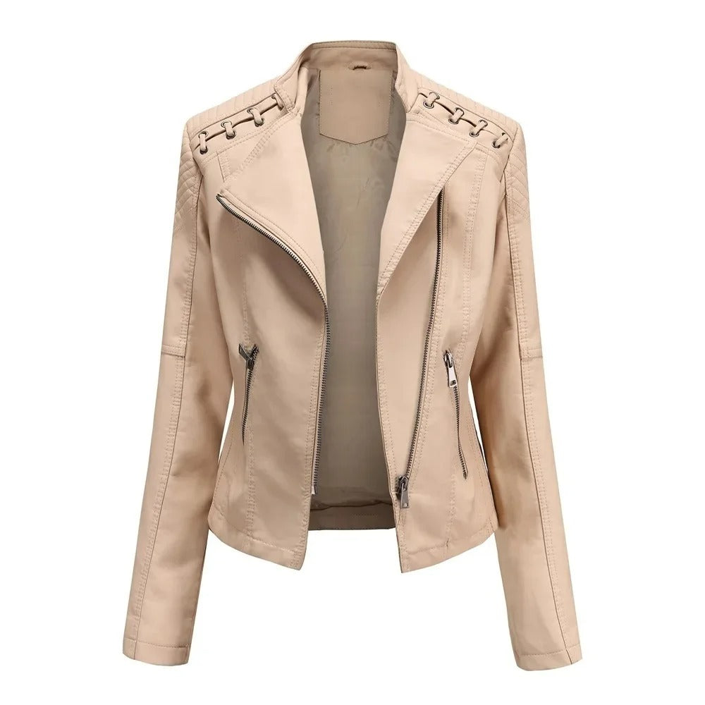 Washed lambskin jacket