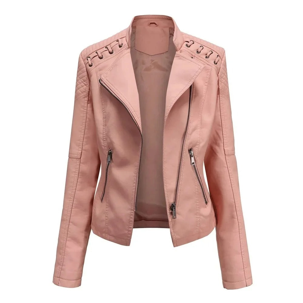 Washed lambskin jacket