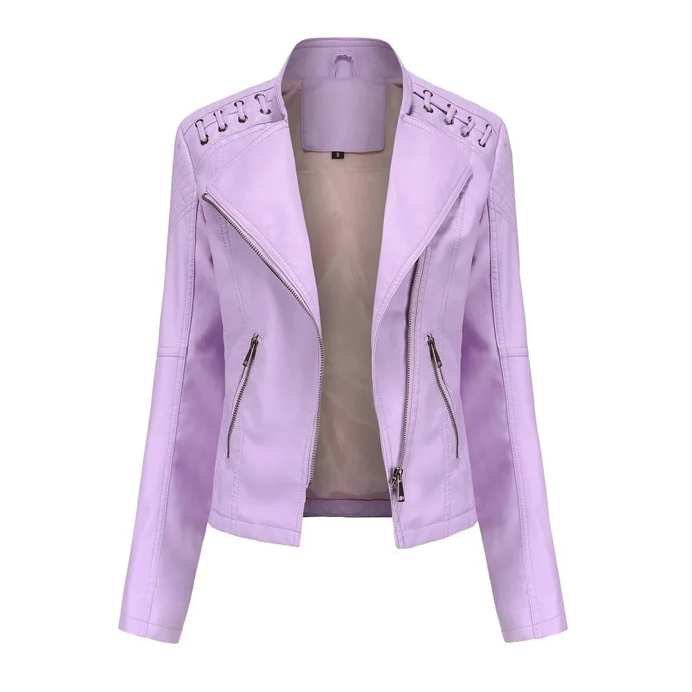Washed lambskin jacket